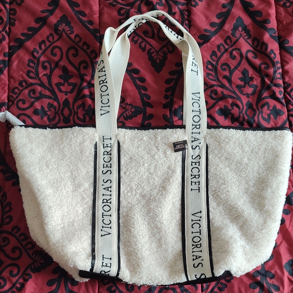 Victoria's Secret White Tote with Black Accents